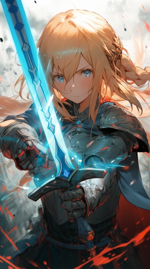 Anime Girl Holding a Sword Dragon Slayer Aesthetics (171)