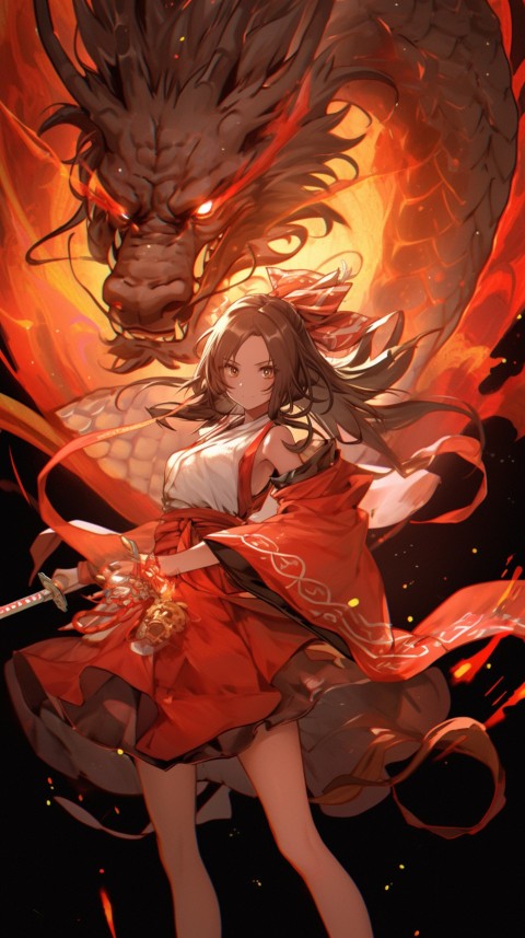 Anime Girl Holding a Sword Dragon Slayer Aesthetics (170)