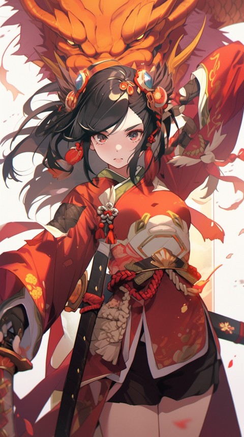 Anime Girl Holding a Sword Dragon Slayer Aesthetics (215)
