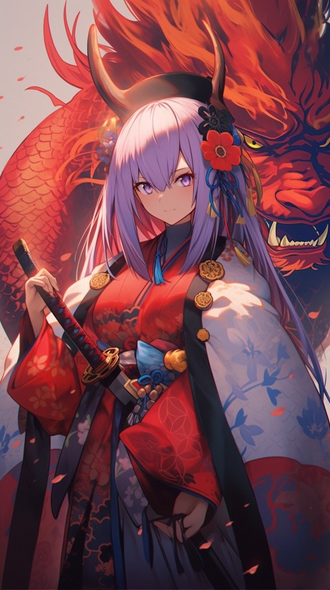 Anime Girl Holding a Sword Dragon Slayer Aesthetics (231)