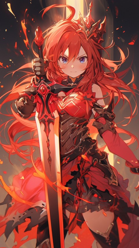 Anime Girl Holding a Sword Dragon Slayer Aesthetics (227)
