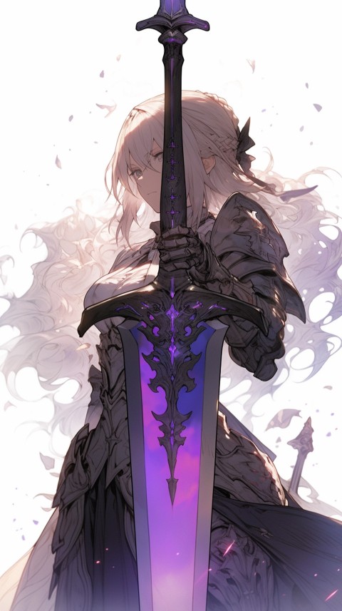 Anime Girl Holding a Sword Dragon Slayer Aesthetics (283)