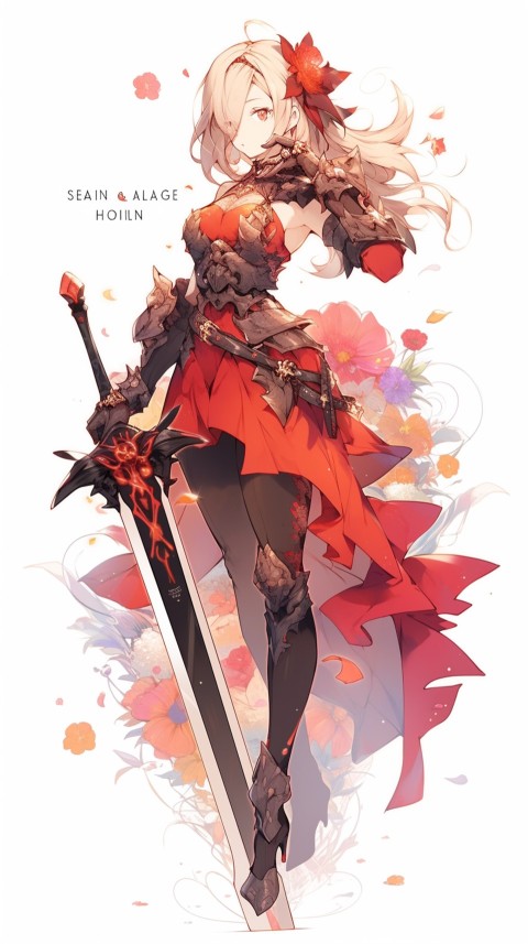 Anime Girl Holding a Sword Dragon Slayer Aesthetics (304)