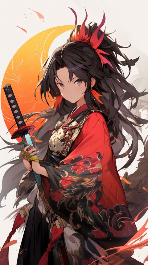 Anime Girl Holding a Sword Dragon Slayer Aesthetics (333)