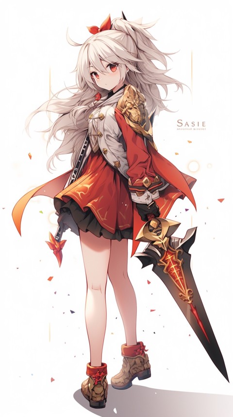 Anime Girl Holding a Sword Dragon Slayer Aesthetics (400)