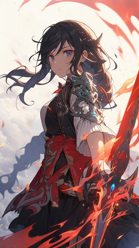 Anime Girl Holding a Sword Dragon Slayer Aesthetics (429)