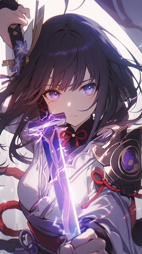 Anime Girl Holding a Sword Dragon Slayer Aesthetics (475)
