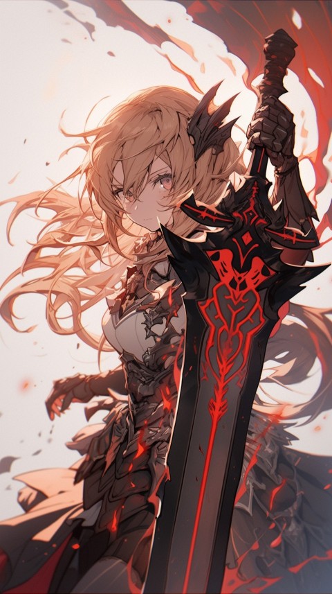 Anime Girl Holding a Sword Dragon Slayer Aesthetics (472)