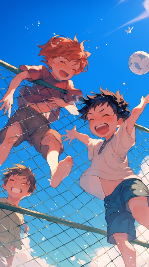 Happy Anime Kids  having Fun playing Game Children Playground Aesthetics (184)