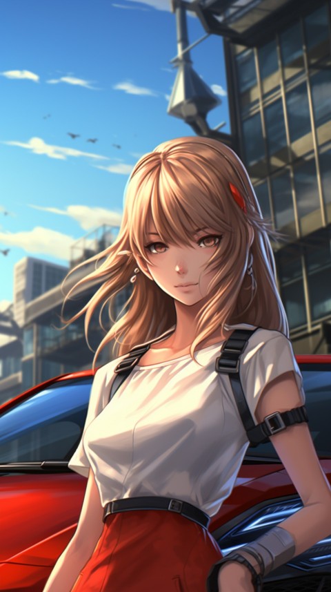 Cute Anime Girl With Car Aesthetics (35)