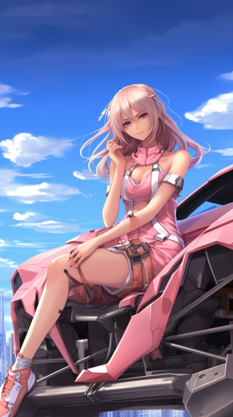 Cute Anime Girl With Car Aesthetics (67)