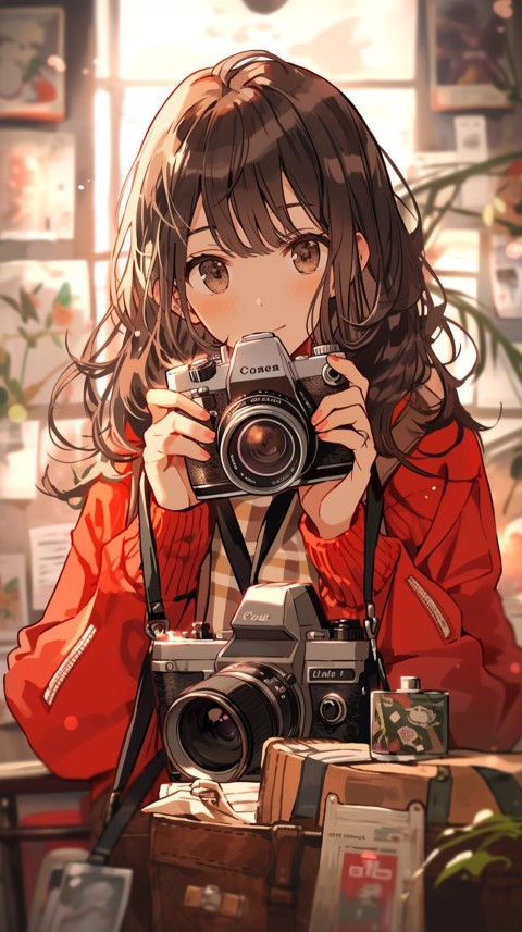 Anime Girl Holding a Camera Like a Photographer Aesthetics (14)