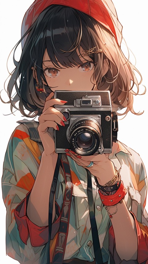 Anime Girl Holding a Camera Like a Photographer Aesthetics (48)