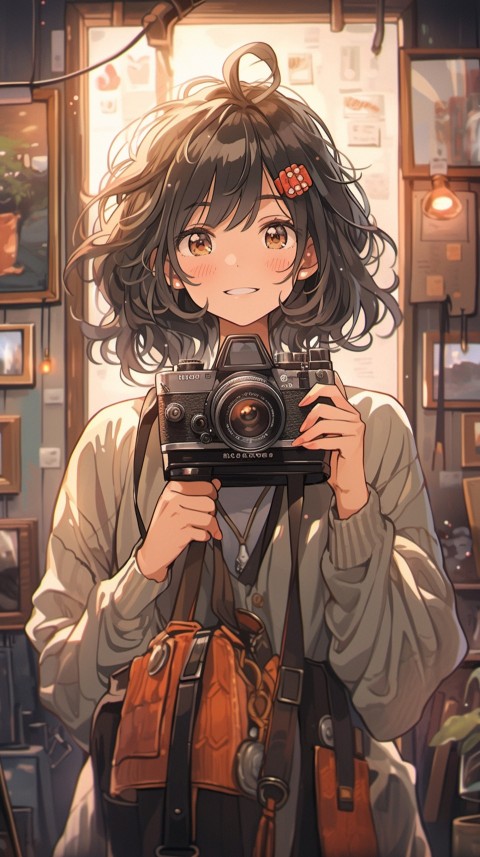 Anime Girl Holding a Camera Like a Photographer Aesthetics (40)