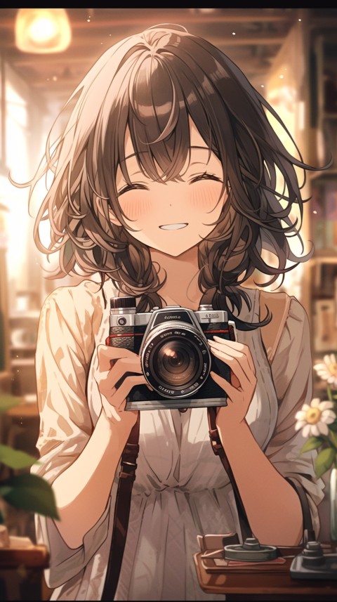 Anime Girl Holding a Camera Like a Photographer Aesthetics (15)