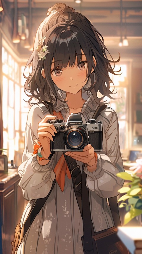 Anime Girl Holding a Camera Like a Photographer Aesthetics (6)
