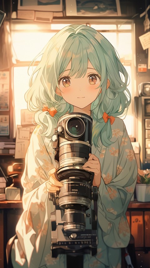 Anime Girl Holding a Camera Like a Photographer Aesthetics (32)