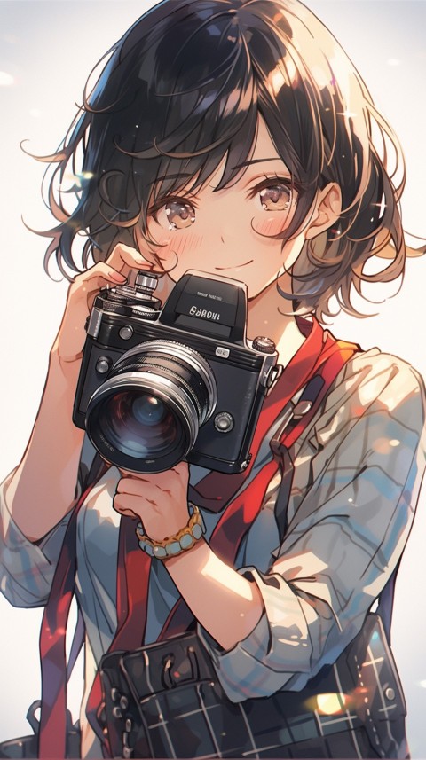 Anime Girl Holding a Camera Like a Photographer Aesthetics (50)