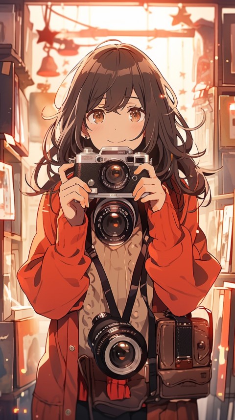 Anime Girl Holding a Camera Like a Photographer Aesthetics (8)