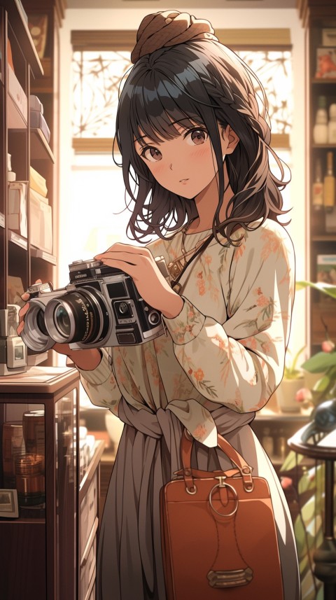 Anime Girl Holding a Camera Like a Photographer Aesthetics (3)