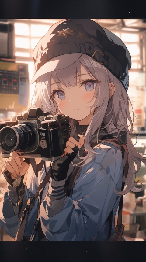 Anime Girl Holding a Camera Like a Photographer Aesthetics (18)