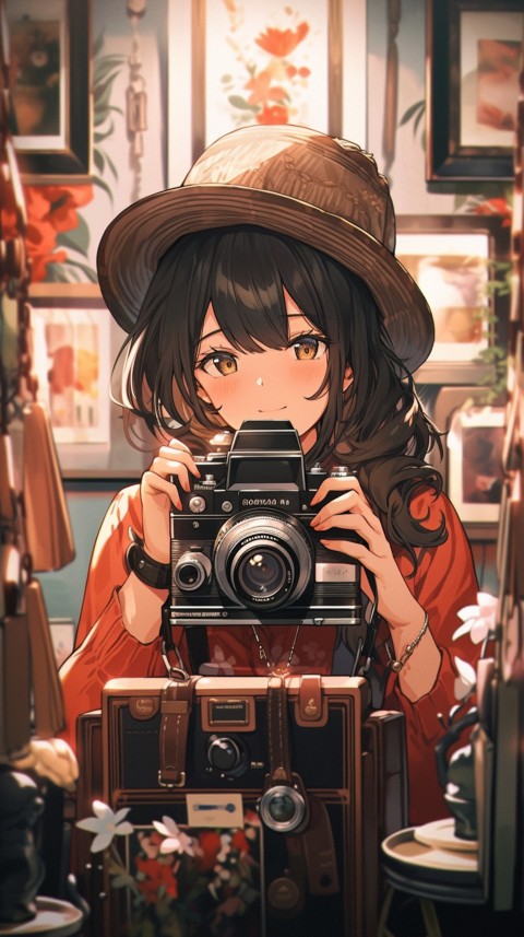 Anime Girl Holding a Camera Like a Photographer Aesthetics (5)