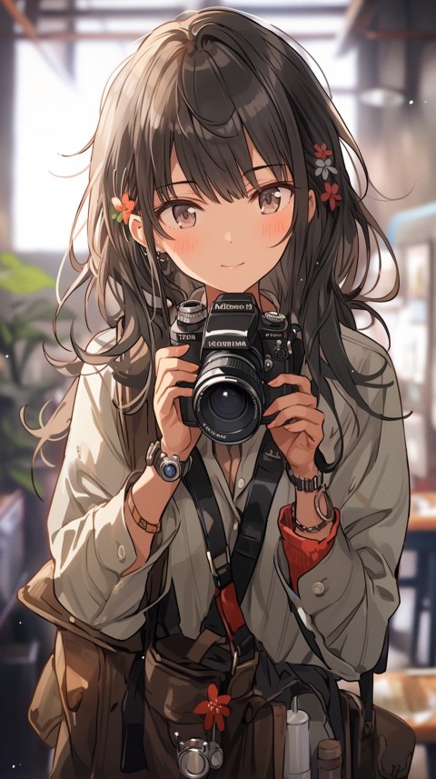 Anime Girl Holding a Camera Like a Photographer Aesthetics (12)