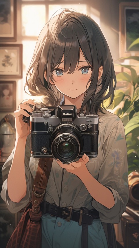 Anime Girl Holding a Camera Like a Photographer Aesthetics (13)