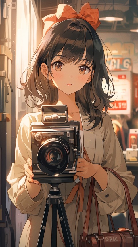 Anime Girl Holding a Camera Like a Photographer Aesthetics (9)