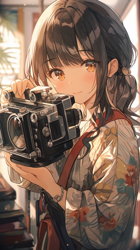 Anime Girl Holding a Camera Like a Photographer Aesthetics (24)
