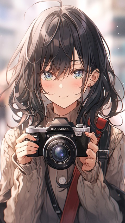 Anime Girl Holding a Camera Like a Photographer Aesthetics (73)
