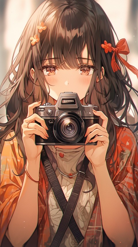 Anime Girl Holding a Camera Like a Photographer Aesthetics (97)