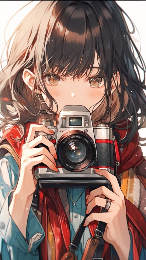 Anime Girl Holding a Camera Like a Photographer Aesthetics (93)