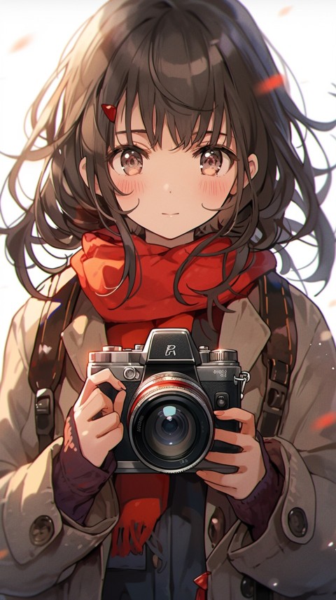 Anime Girl Holding a Camera Like a Photographer Aesthetics (98)