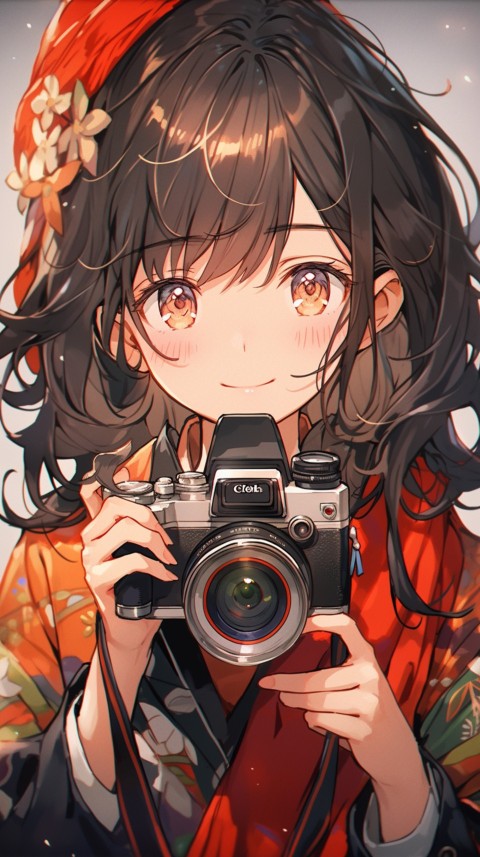 Anime Girl Holding a Camera Like a Photographer Aesthetics (83)