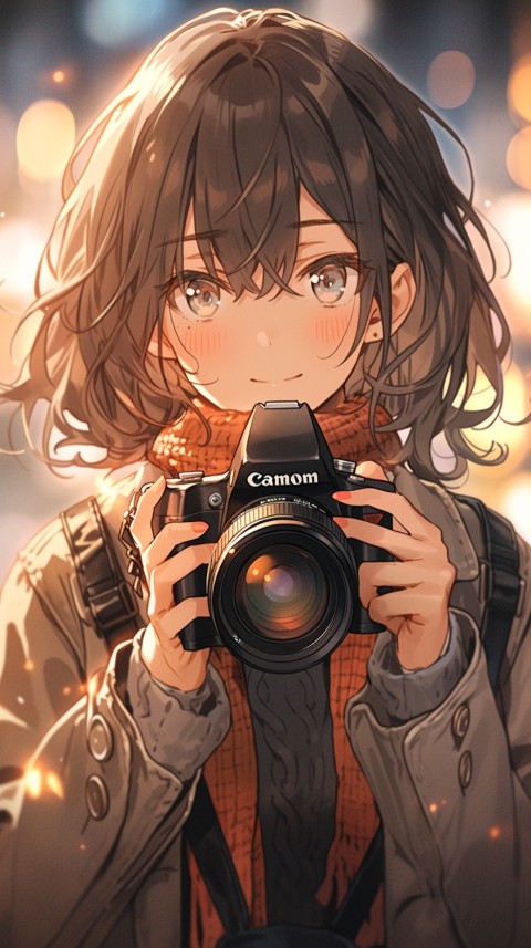 Anime Girl Holding a Camera Like a Photographer Aesthetics (89)