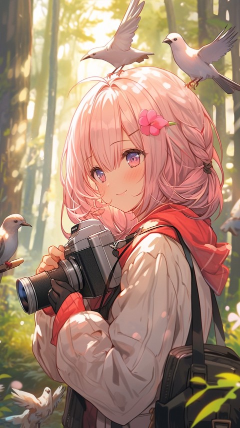 Anime Girl Holding a Camera Like a Photographer Aesthetics (149)