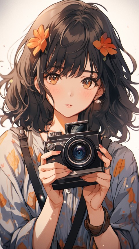 Anime Girl Holding a Camera Like a Photographer Aesthetics (132)