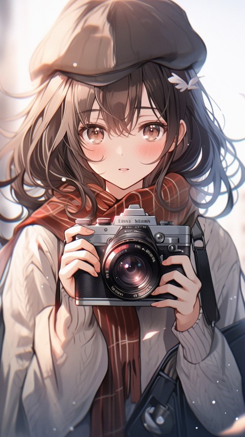 Anime Girl Holding a Camera Like a Photographer Aesthetics (121)