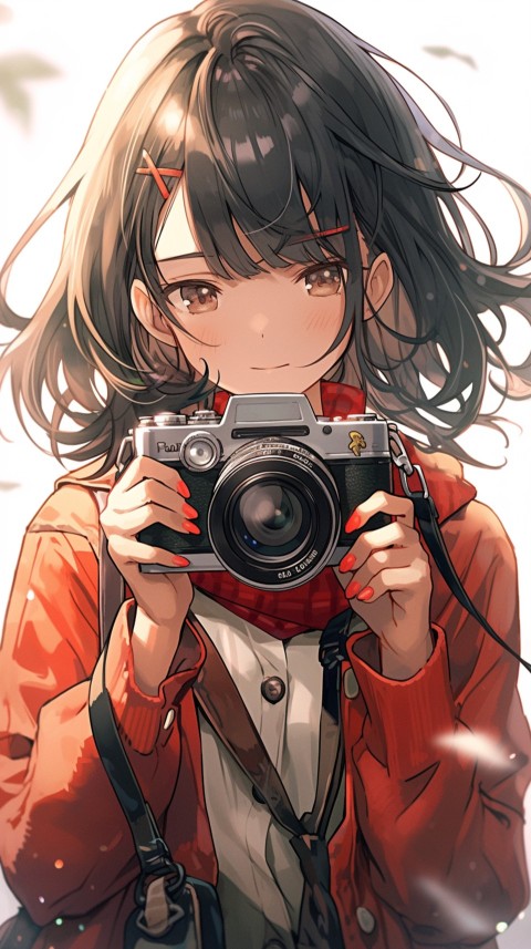 Anime Girl Holding a Camera Like a Photographer Aesthetics (133)