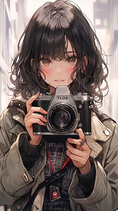 Anime Girl Holding a Camera Like a Photographer Aesthetics (110)