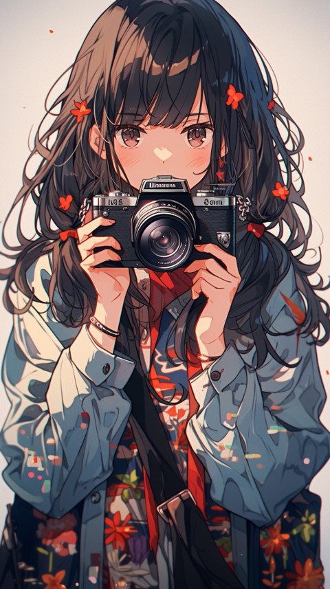 Anime Girl Holding a Camera Like a Photographer Aesthetics (134)