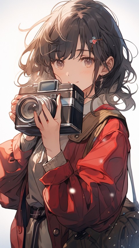Anime Girl Holding a Camera Like a Photographer Aesthetics (117)