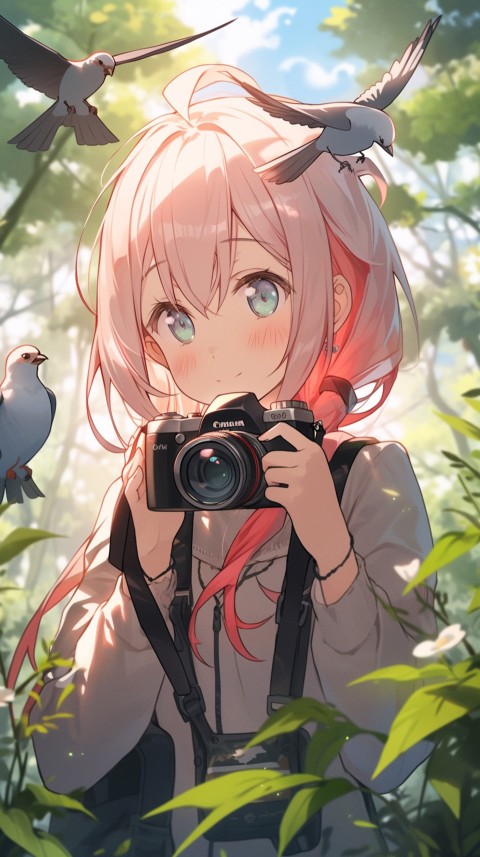 Anime Girl Holding a Camera Like a Photographer Aesthetics (147)