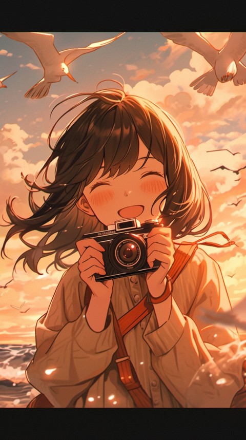 Anime Girl Holding a Camera Like a Photographer Aesthetics (141)