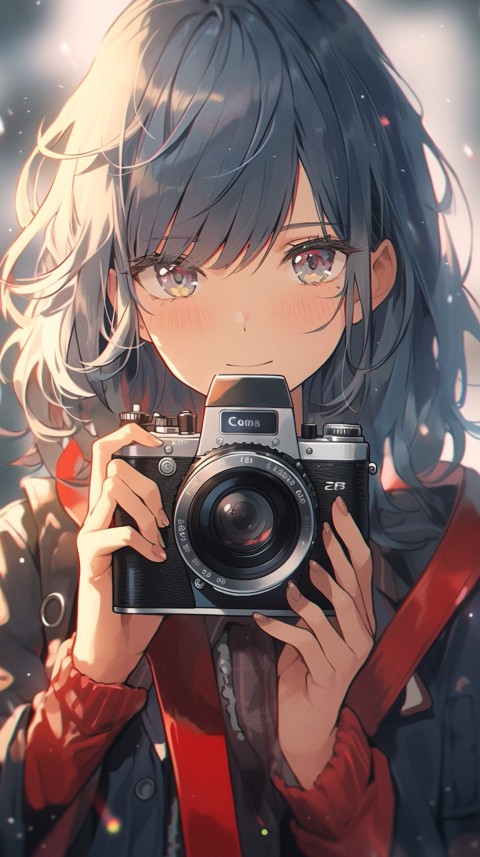 Anime Girl Holding a Camera Like a Photographer Aesthetics (125)