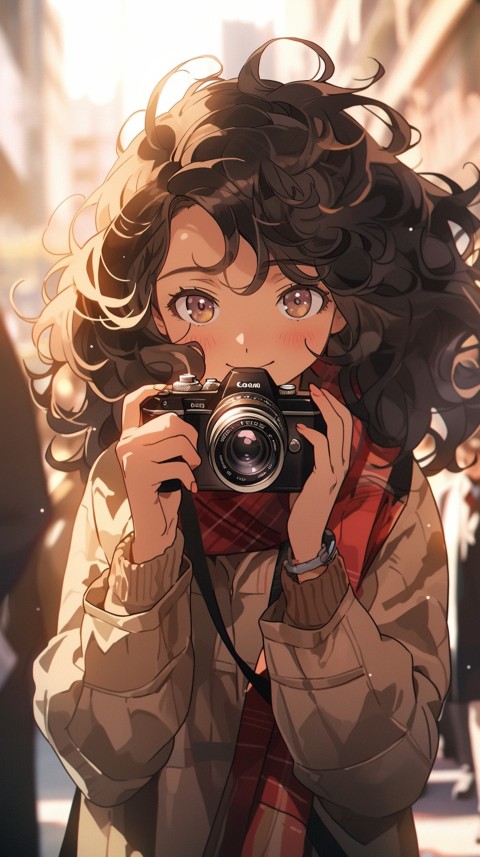 Anime Girl Holding a Camera Like a Photographer Aesthetics (137)