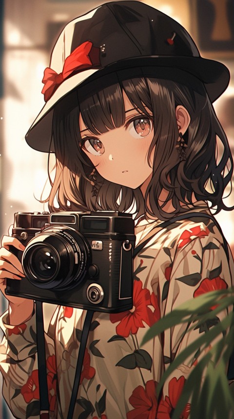 Anime Girl Holding a Camera Like a Photographer Aesthetics (107)