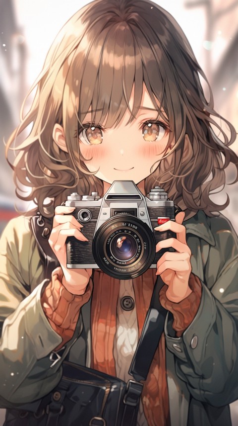 Anime Girl Holding a Camera Like a Photographer Aesthetics (128)