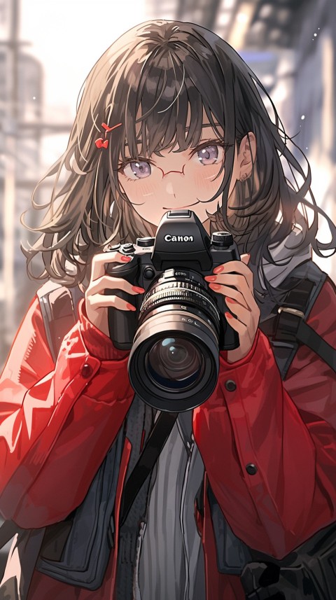 Anime Girl Holding a Camera Like a Photographer Aesthetics (176)